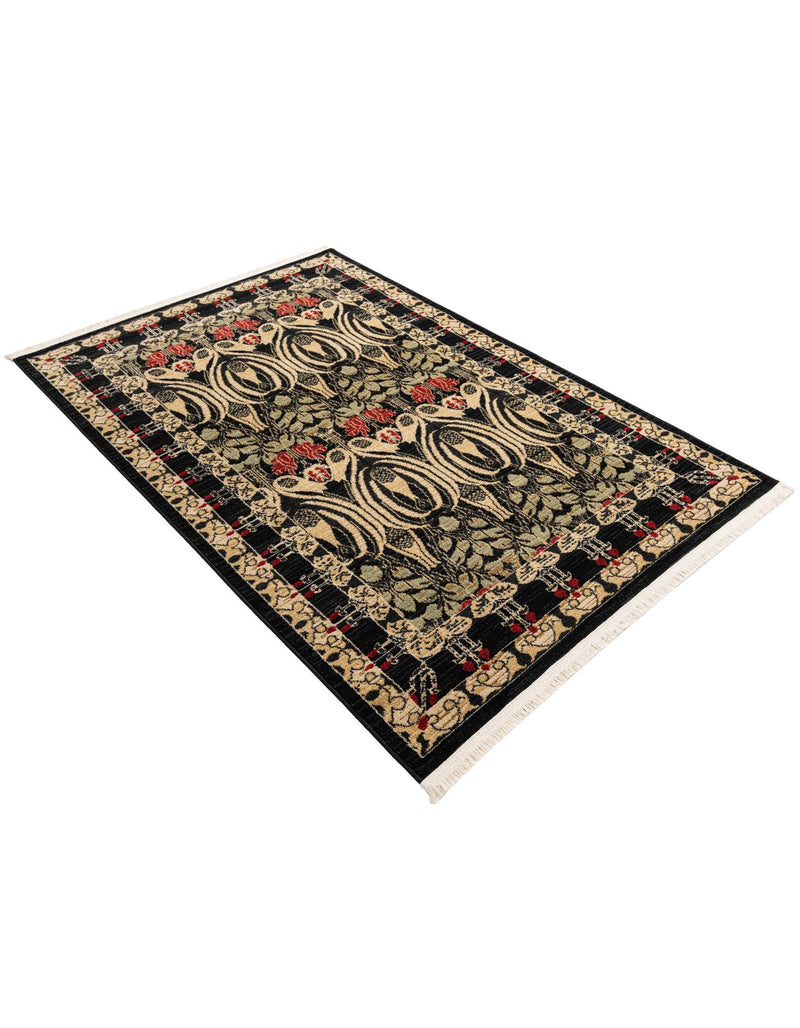 Chelsea Elegance Collection Area Rug - Brompton (Black) Rectangle Black lifestyle 16
