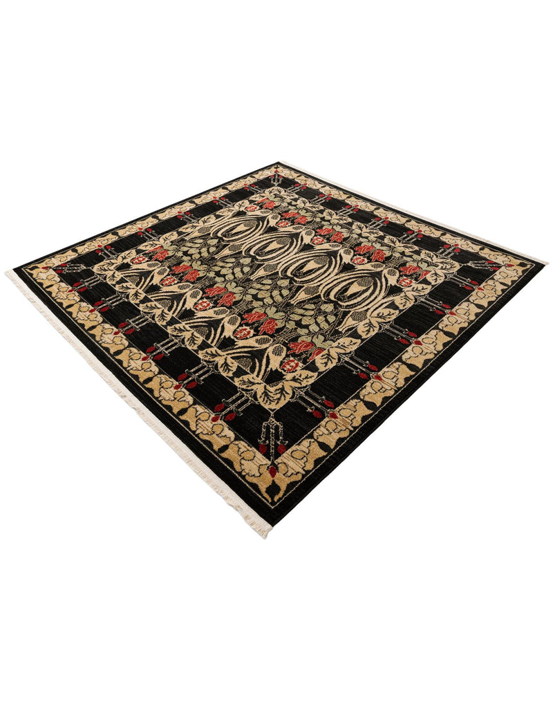 Chelsea Elegance Collection Area Rug - Brompton (Black) Square Black lifestyle 48