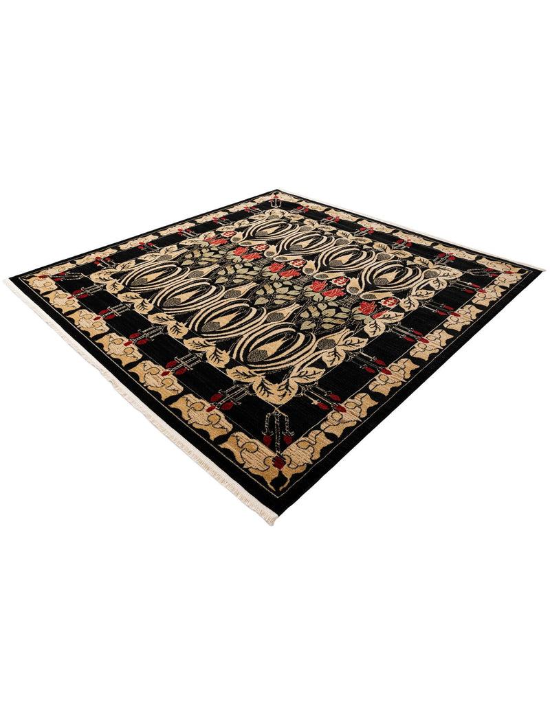 Chelsea Elegance Collection Area Rug - Brompton (Black) Square Black lifestyle 50