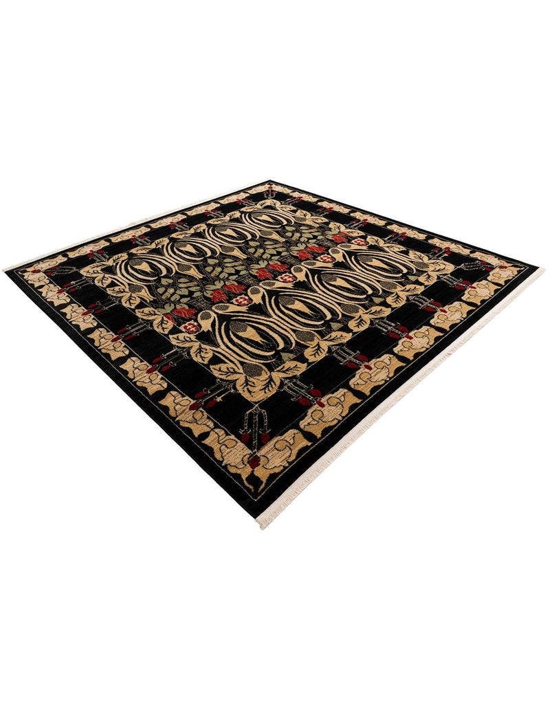 Chelsea Elegance Collection Area Rug - Brompton (Black) Square Black lifestyle 51
