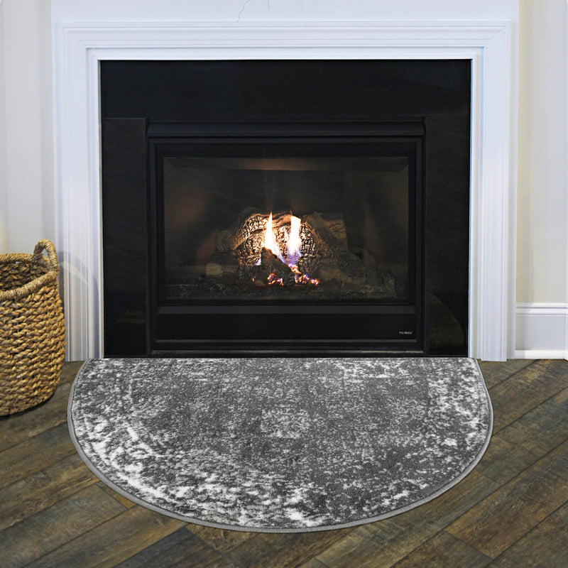 Riviera Elegance Collection Area Rug - Antibes (Dark Gray) Hearth Dark Gray lifestyle 18