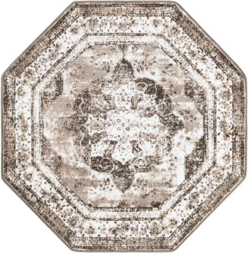 Riviera Elegance Collection Area Rug - Menton (Light Brown) Octagon Light Brown Main