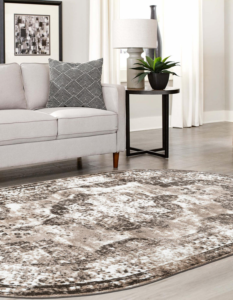 Riviera Elegance Collection Area Rug - Menton (Light Brown) Oval Light Brown lifestyle 11