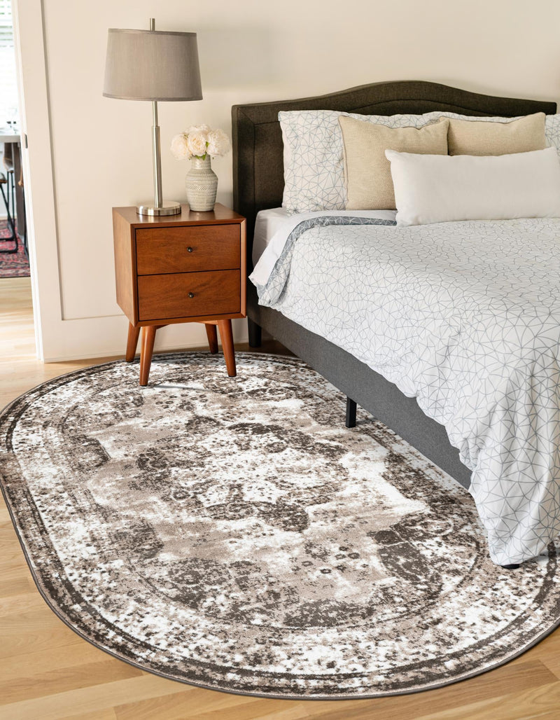 Riviera Elegance Collection Area Rug - Menton (Light Brown) Oval Light Brown lifestyle 15