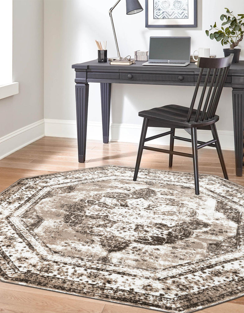 Riviera Elegance Collection Area Rug - Menton (Light Brown) Octagon Light Brown lifestyle 5