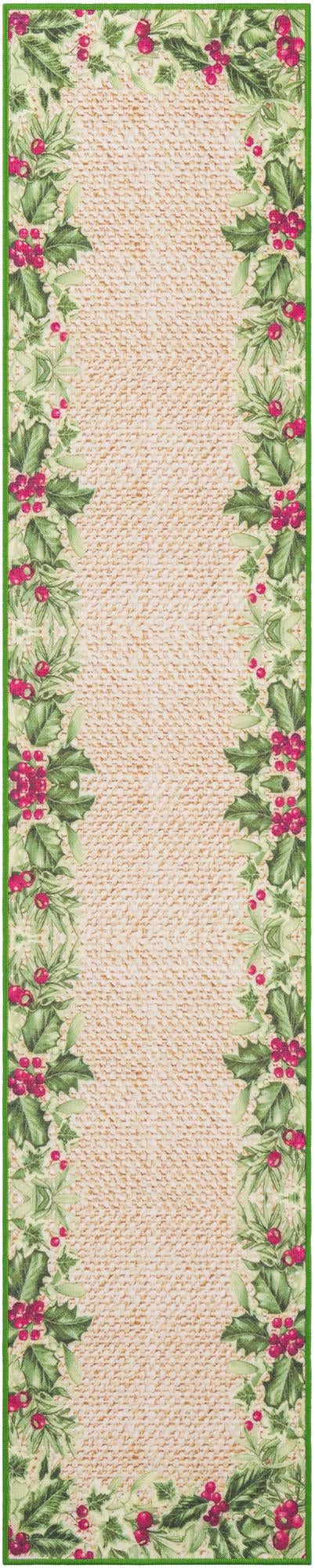 Belizean Tropics Outdoor Rugs Collection Area Rug - Ambergris Runner Beige and Green lifestyle 18