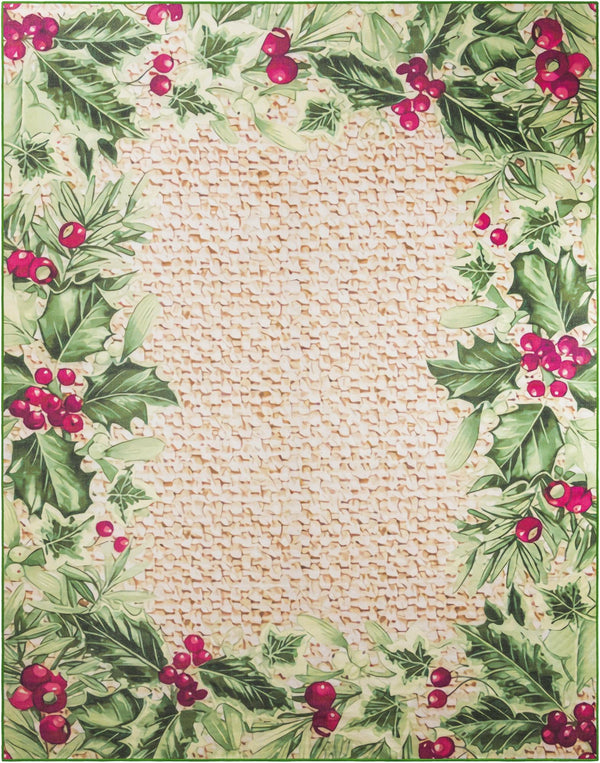 Belizean Tropics Outdoor Rugs Collection Area Rug - Ambergris Rectangle Beige and Green Main