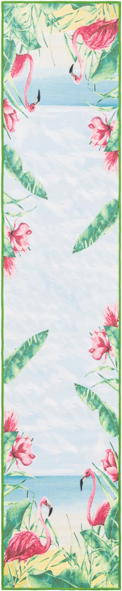 Belizean Tropics Outdoor Rugs Collection Area Rug - Placencia Runner Blue and Green lifestyle 21