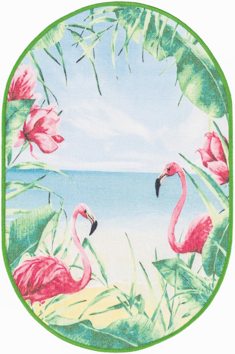 Belizean Tropics Outdoor Rugs Collection Area Rug - Placencia Oval Blue and Green lifestyle 23