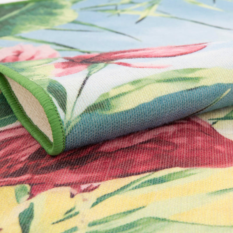 Belizean Tropics Outdoor Rugs Collection Area Rug - Placencia Rectangle Blue and Green lifestyle 9