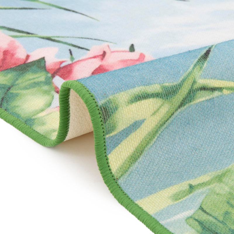 Belizean Tropics Outdoor Rugs Collection Area Rug - Placencia Rectangle Blue and Green lifestyle 13