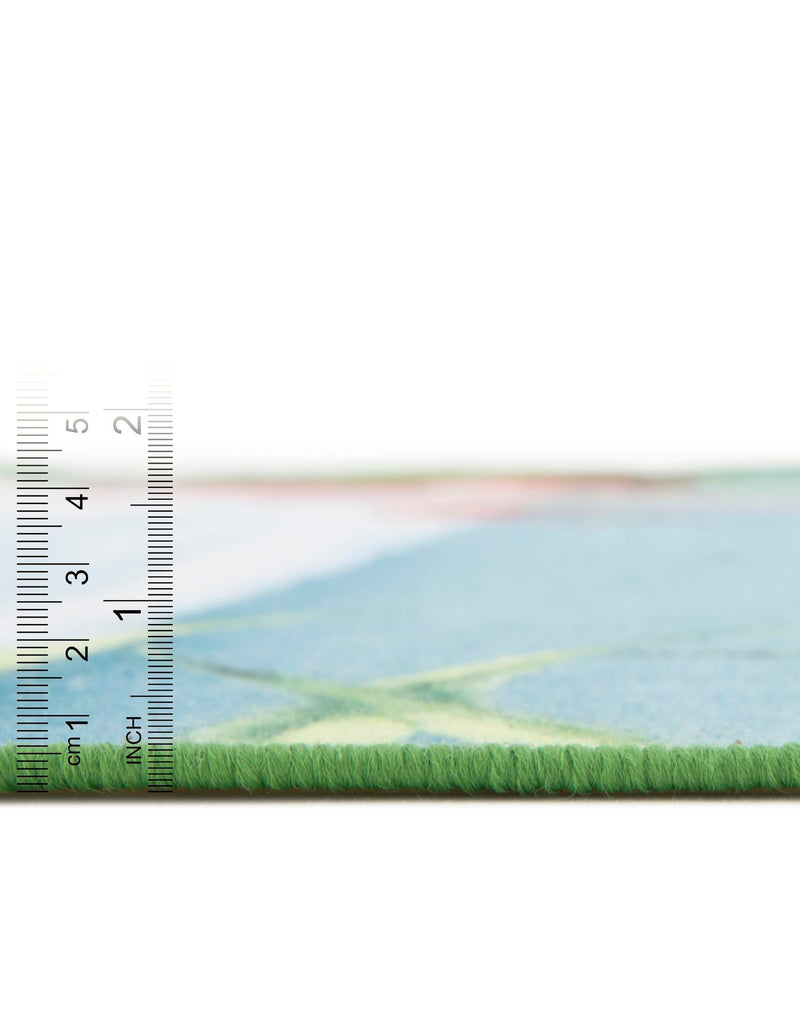 Belizean Tropics Outdoor Rugs Collection Area Rug - Placencia Round Blue and Green lifestyle 41