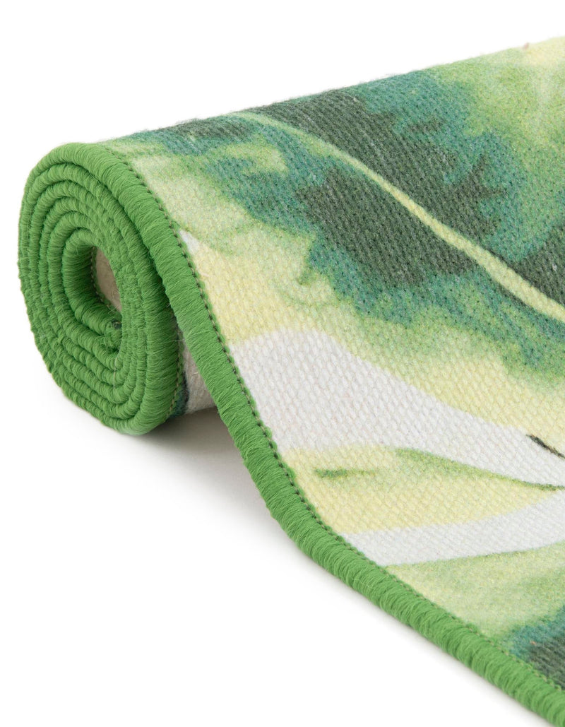Belizean Tropics Outdoor Rugs Collection Area Rug - Placencia Round Blue and Green lifestyle 69