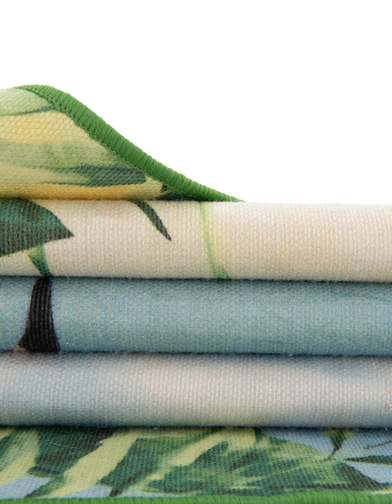 Belizean Tropics Outdoor Rugs Collection Area Rug - Placencia Round Blue and Green lifestyle 77