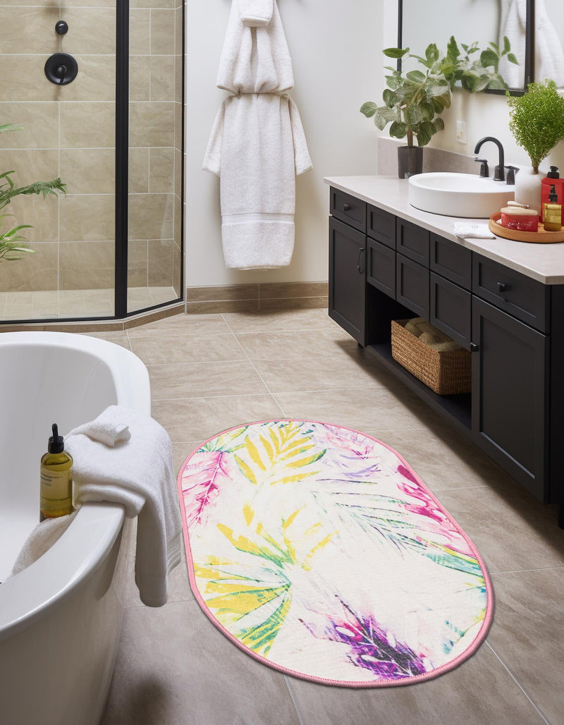 Belizean Tropics Outdoor Rugs Collection Area Rug - Hopkins Oval Ivory lifestyle 36