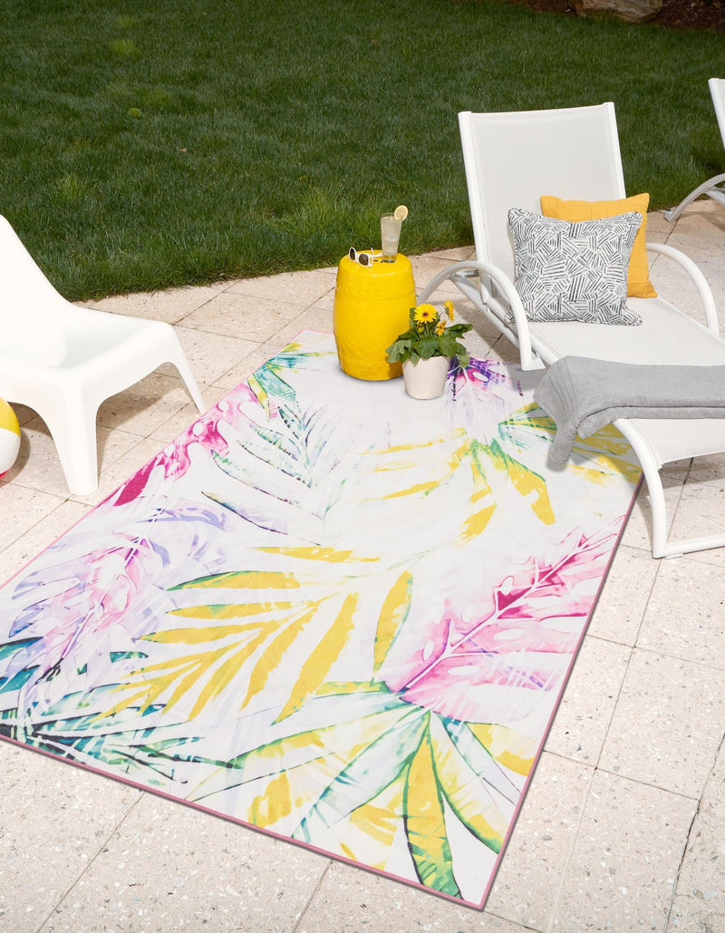 Belizean Tropics Outdoor Rugs Collection Area Rug - Hopkins Rectangle Ivory lifestyle 2