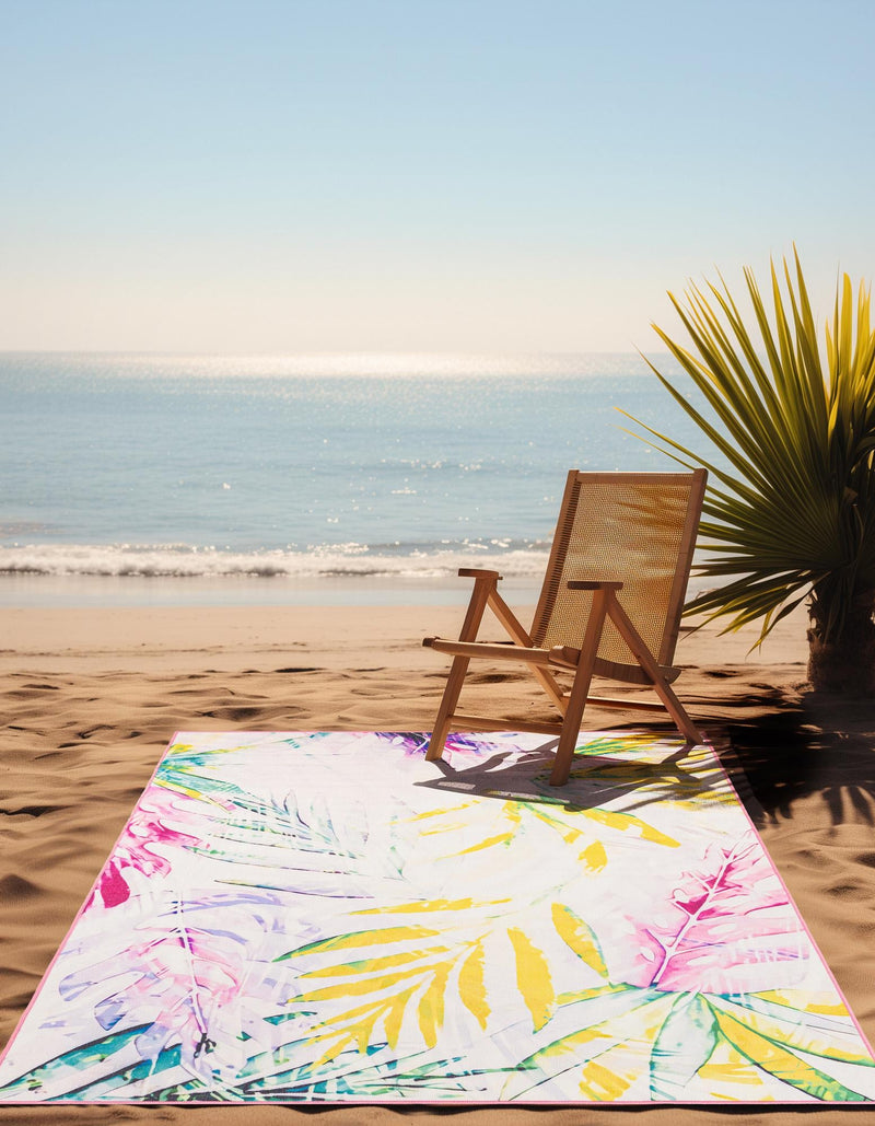 Belizean Tropics Outdoor Rugs Collection Area Rug - Hopkins Rectangle Ivory lifestyle 4