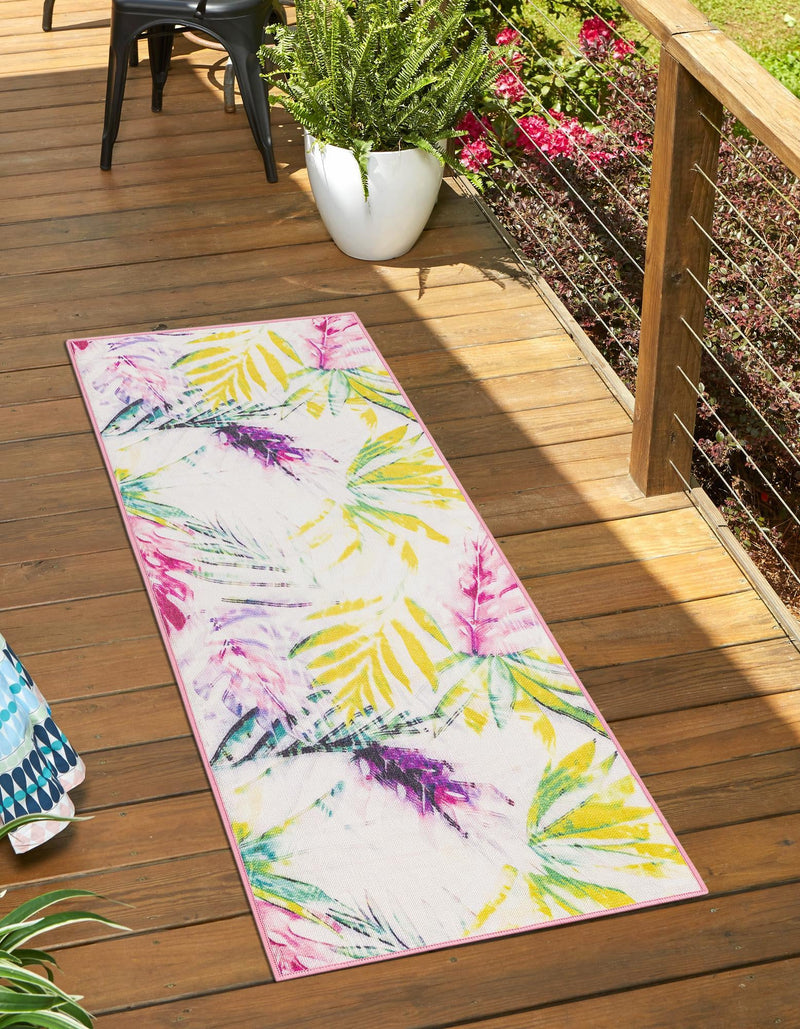 Belizean Tropics Outdoor Rugs Collection Area Rug - Hopkins Runner Ivory lifestyle 22