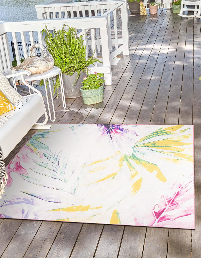 Belizean Tropics Outdoor Rugs Collection Area Rug - Hopkins Square Ivory lifestyle 23