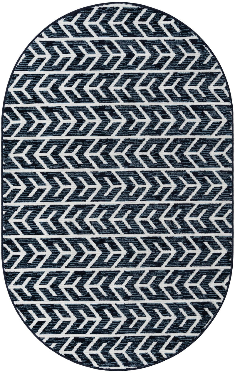 Catalina Cove Outdoor Collection Area Rug - Newport Oval Navy Blue lifestyle 23