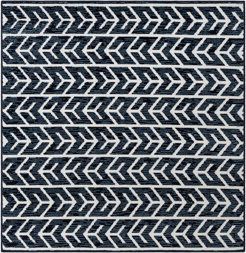 Catalina Cove Outdoor Collection Area Rug - Newport Square Navy Blue lifestyle 22