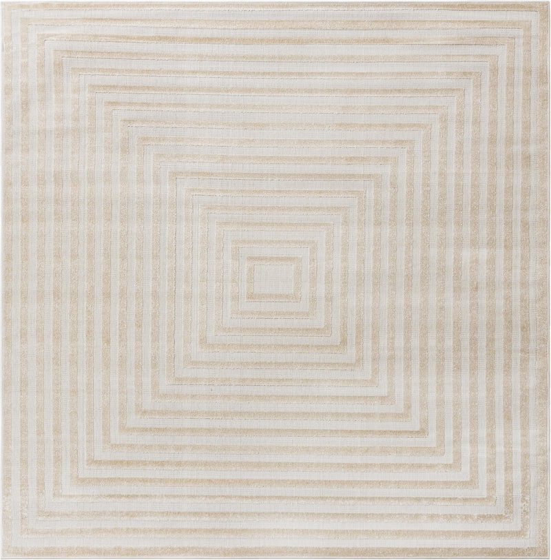 Catalina Cove Outdoor Collection Area Rug - Avalon Square Beige lifestyle 46