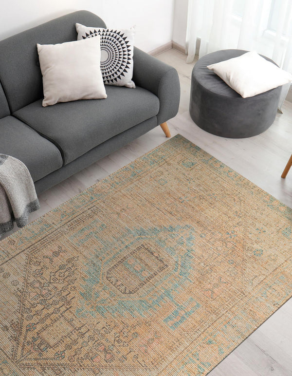 Desert Weave Jute Collection Area Rug - Mojave Rectangle Khaki and Ivory lifestyle 11