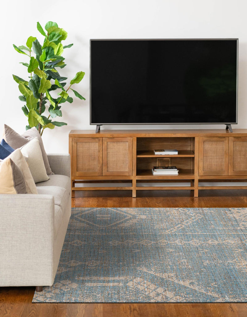 Desert Weave Jute Collection Area Rug - Kalahari Rectangle Antique Blue lifestyle 6