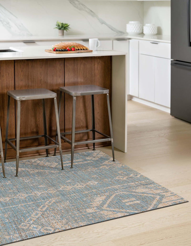 Desert Weave Jute Collection Area Rug - Kalahari Rectangle Antique Blue lifestyle 10