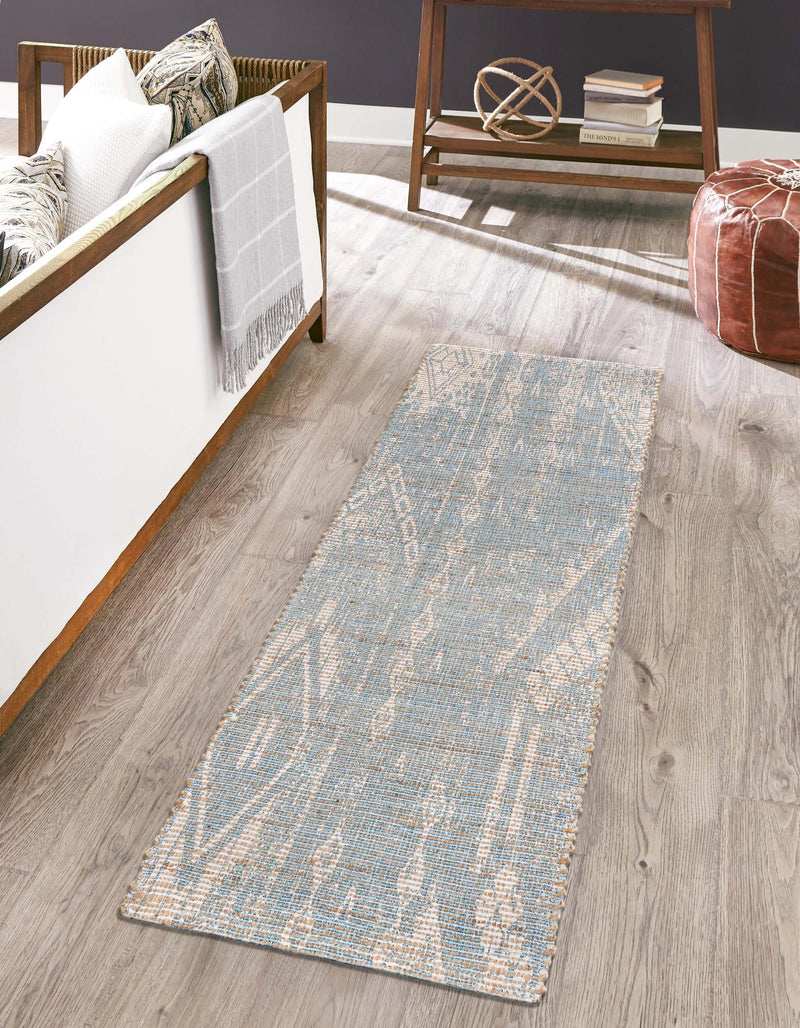 Desert Weave Jute Collection Area Rug - Kalahari Runner Antique Blue lifestyle 26