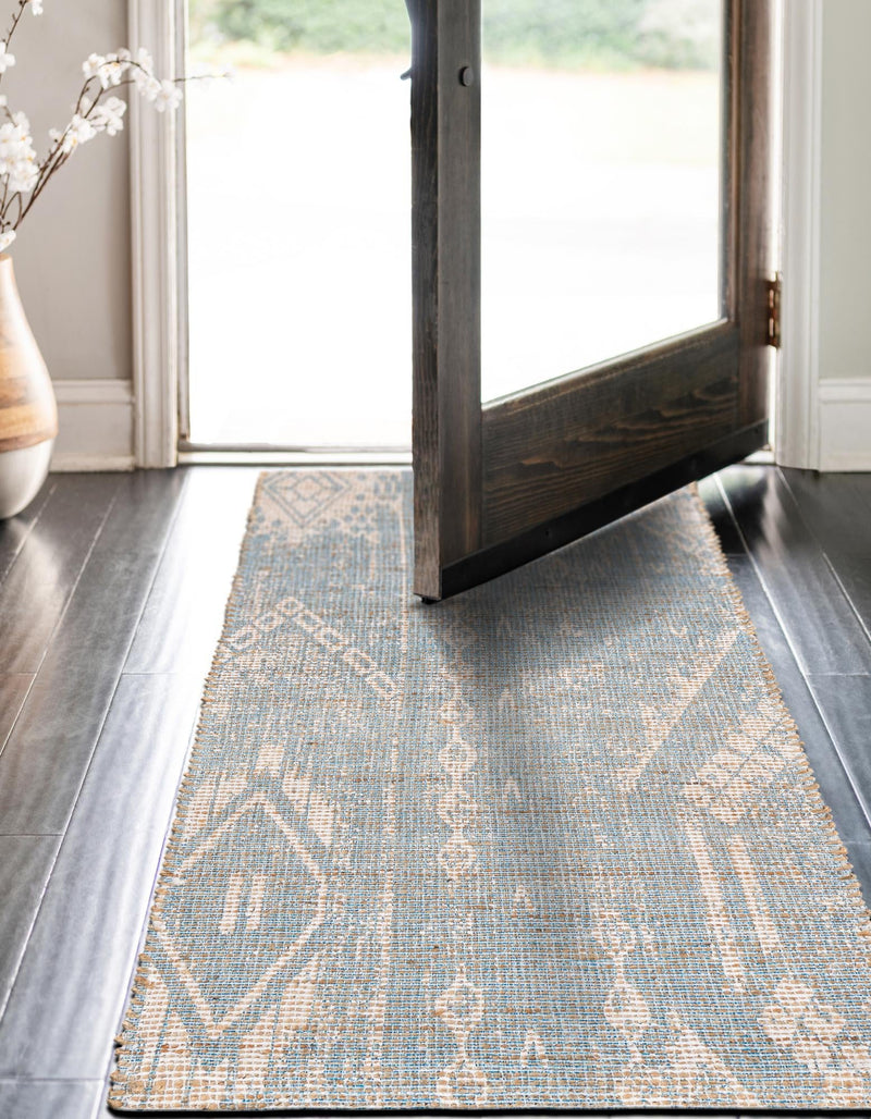 Desert Weave Jute Collection Area Rug - Kalahari Runner Antique Blue lifestyle 28
