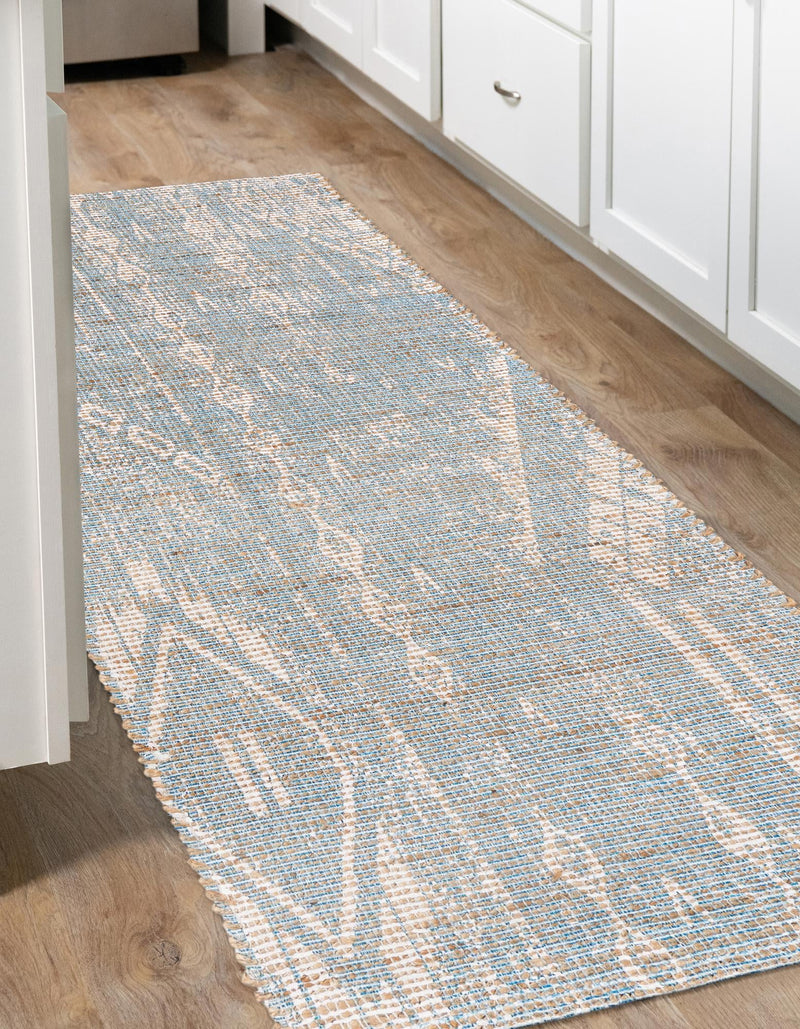 Desert Weave Jute Collection Area Rug - Kalahari Runner Antique Blue lifestyle 30