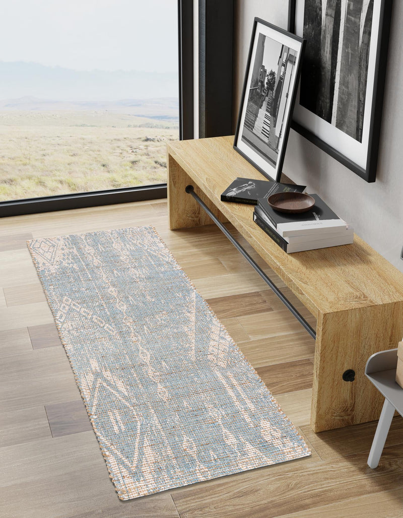 Desert Weave Jute Collection Area Rug - Kalahari Runner Antique Blue lifestyle 35