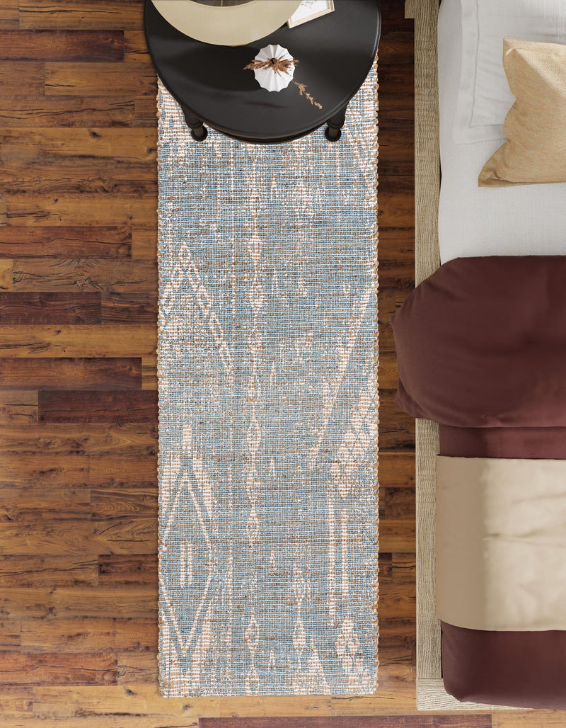 Desert Weave Jute Collection Area Rug - Kalahari Runner Antique Blue lifestyle 36