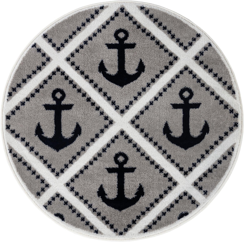 Urban Oasis Collection Area Rug - Astoria Round Gray lifestyle 2