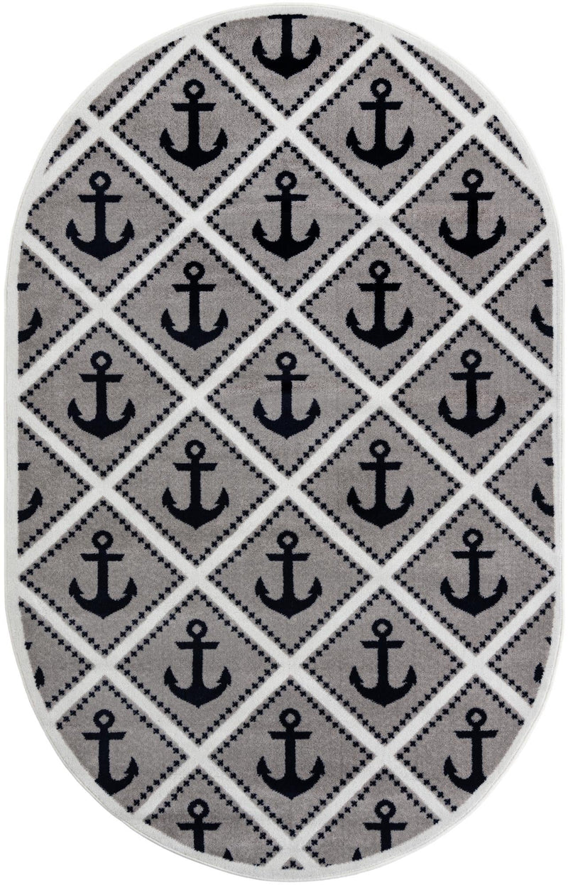 Urban Oasis Collection Area Rug - Astoria Oval Gray lifestyle 4