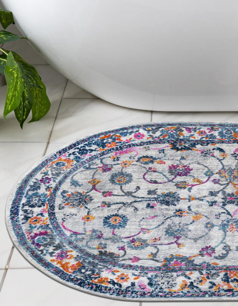 Prague Tapestry Collection Area Rug - Vysehrad Oval Ivory lifestyle 38