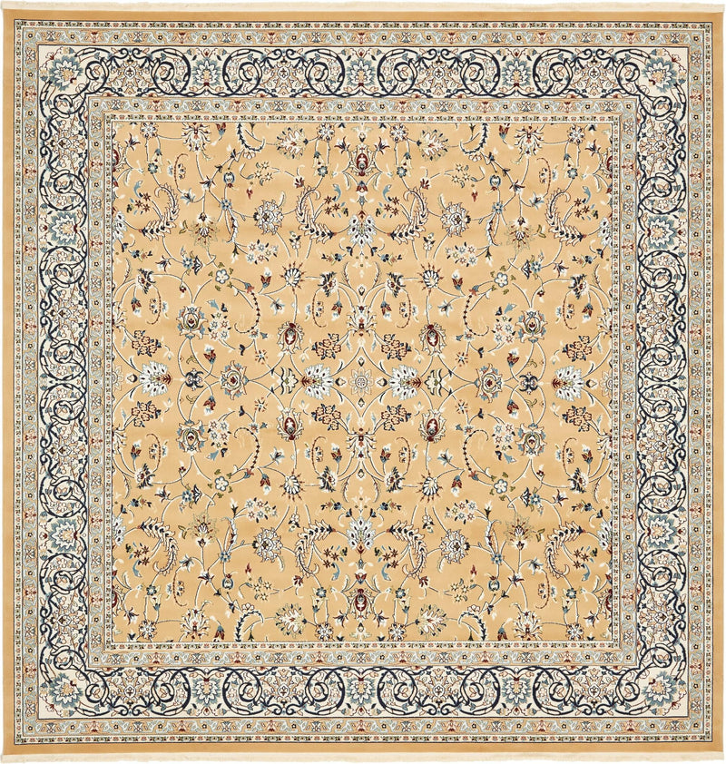Persian Elegance Collection Area Rug - Ardabil Square Beige lifestyle 35