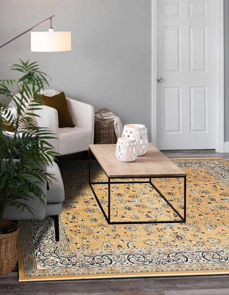 Persian Elegance Collection Area Rug - Ardabil Square Beige lifestyle 76