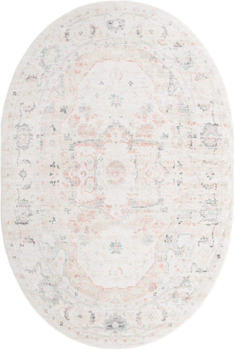 Parisian Elegance Collection Area Rug - Versailles (Ivory) Oval Ivory lifestyle 18