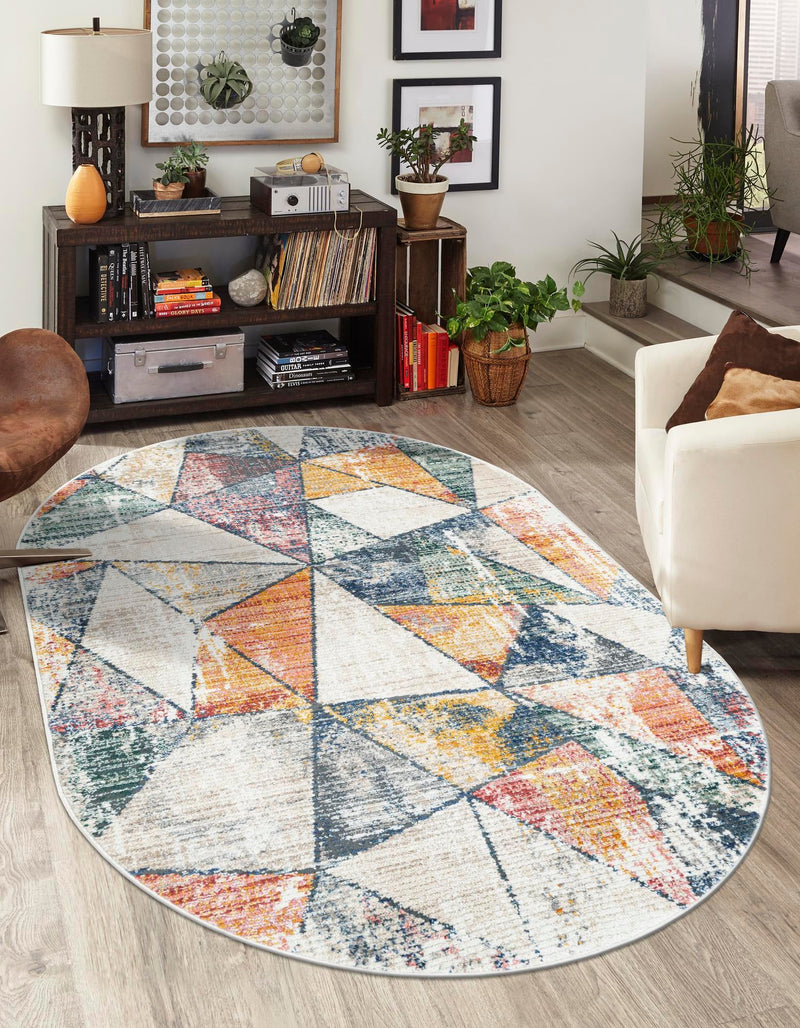 Jewel Oasis Collection Area Rug - Topaz Oval Multi lifestyle 25