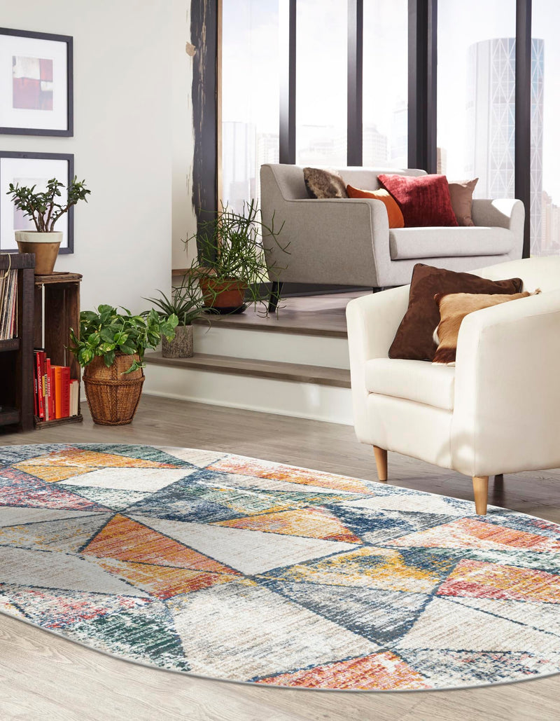Jewel Oasis Collection Area Rug - Topaz Oval Multi lifestyle 30