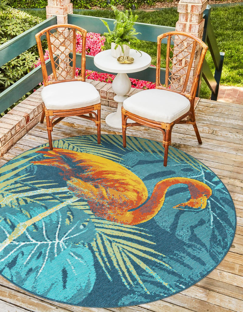 Seaside Haven Rugs Collection Area Rug - Tidepool Round Multi lifestyle 23