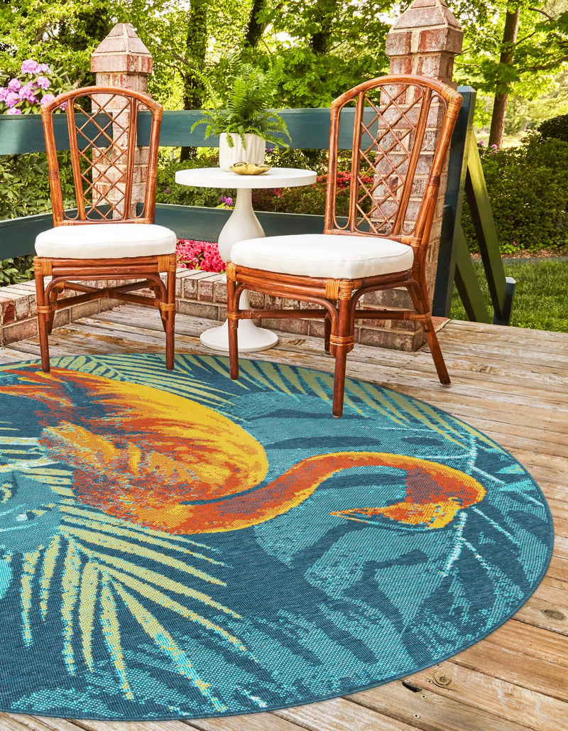 Seaside Haven Rugs Collection Area Rug - Tidepool Round Multi lifestyle 27