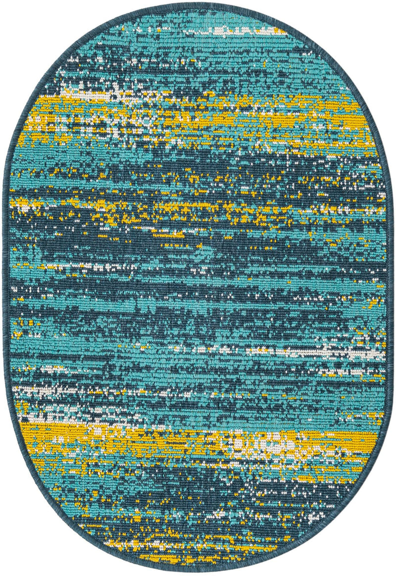 Seaside Haven Rugs Collection Area Rug - Sandbar Oval Multi.Blue lifestyle 18