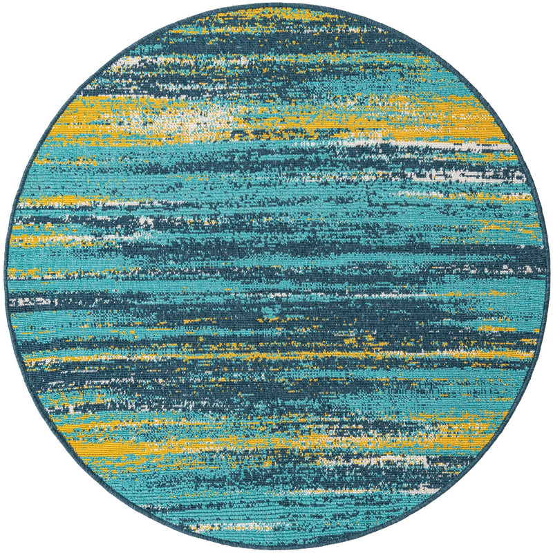 Seaside Haven Rugs Collection Area Rug - Sandbar Round Multi.Blue lifestyle 19