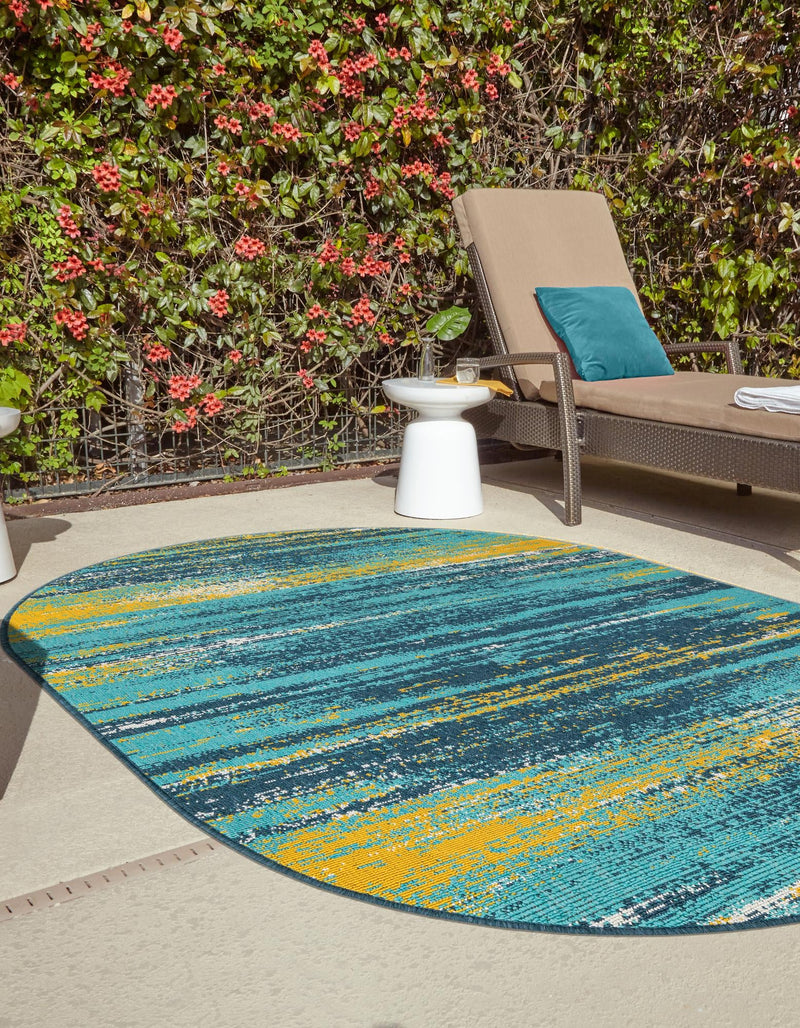 Seaside Haven Rugs Collection Area Rug - Sandbar Oval Multi.Blue lifestyle 26