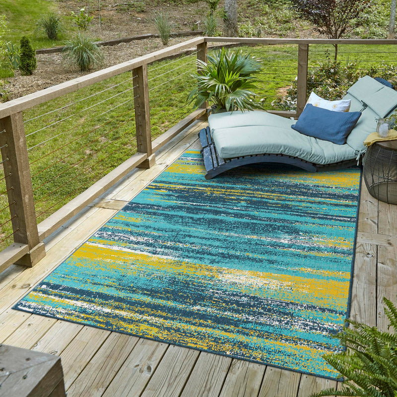 Seaside Haven Rugs Collection Area Rug - Sandbar Rectangle Multi.Blue lifestyle 14
