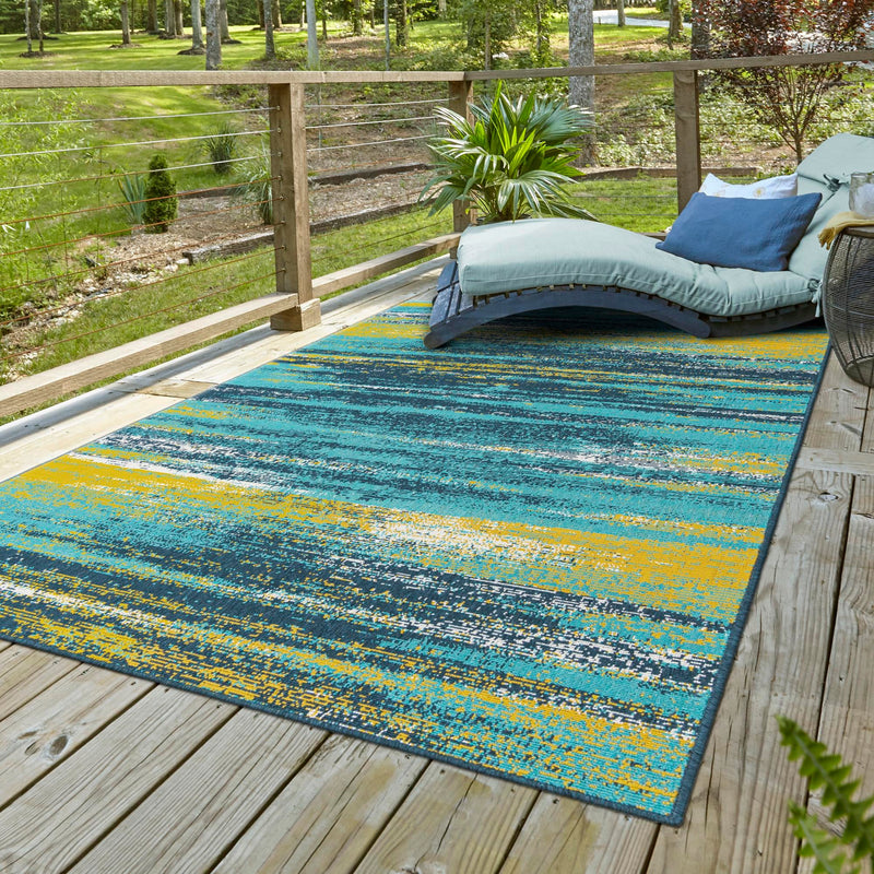 Seaside Haven Rugs Collection Area Rug - Sandbar Rectangle Multi.Blue lifestyle 15