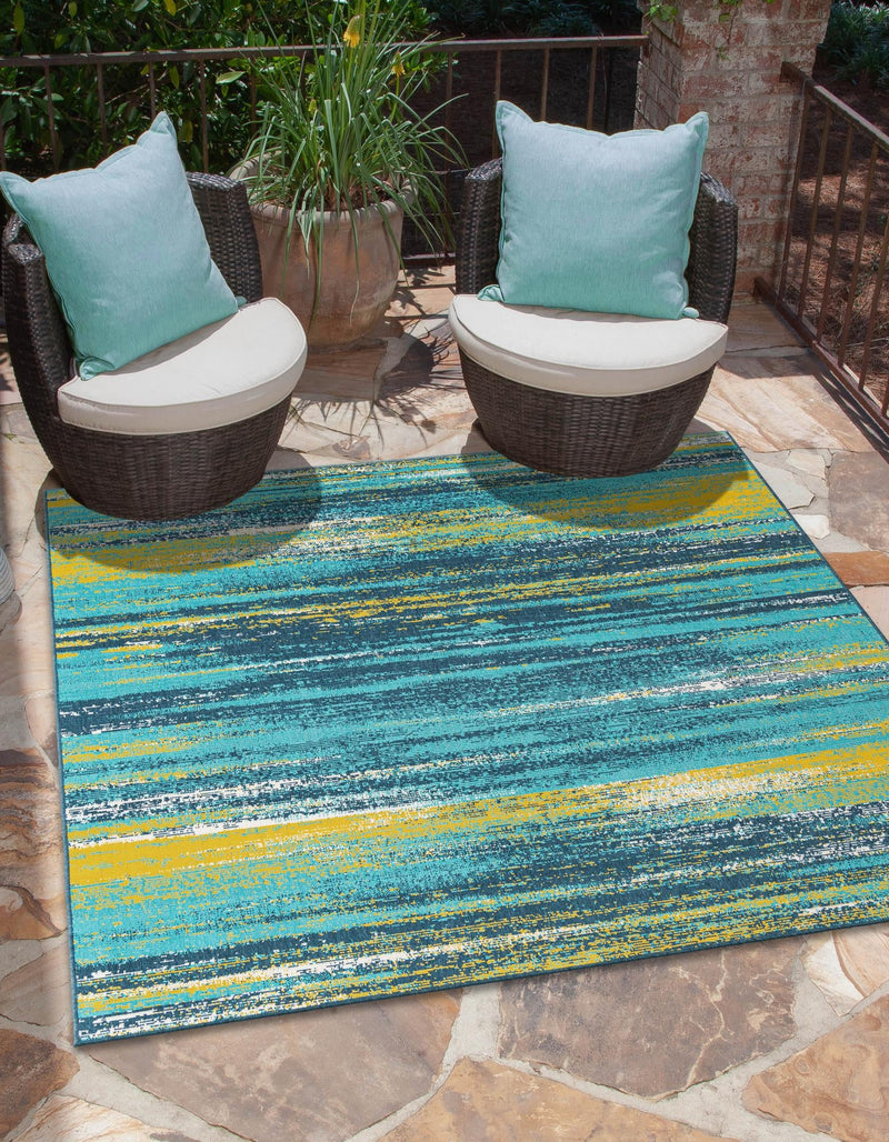 Seaside Haven Rugs Collection Area Rug - Sandbar Square Multi.Blue lifestyle 21
